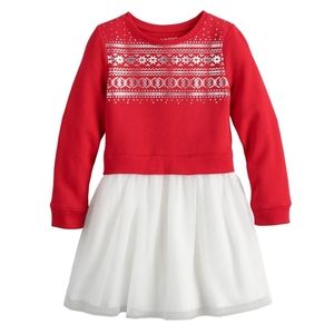 Nwt Jumping Beans Winter Sweatershirt Dress Girls Sz 6